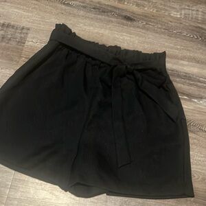 Black paperbag shorts
